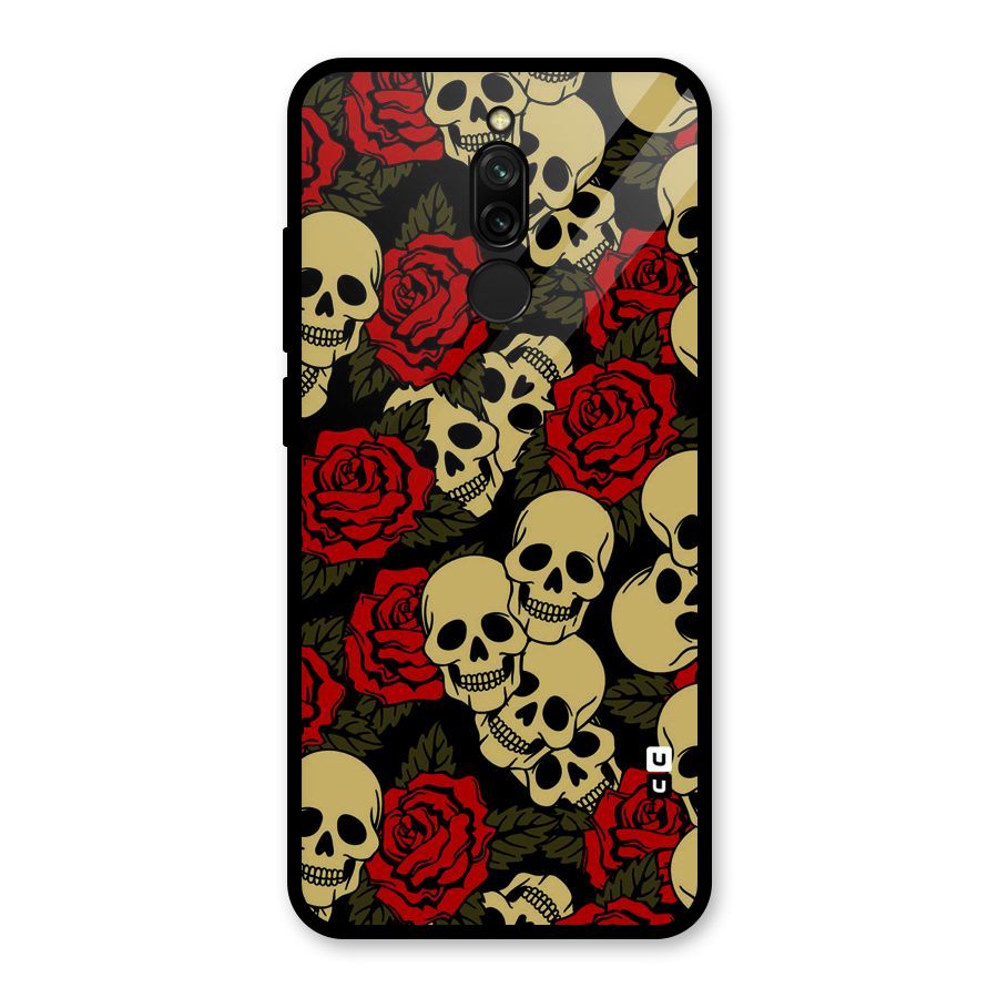 Skulled Roses Glass Back Case for Redmi 8