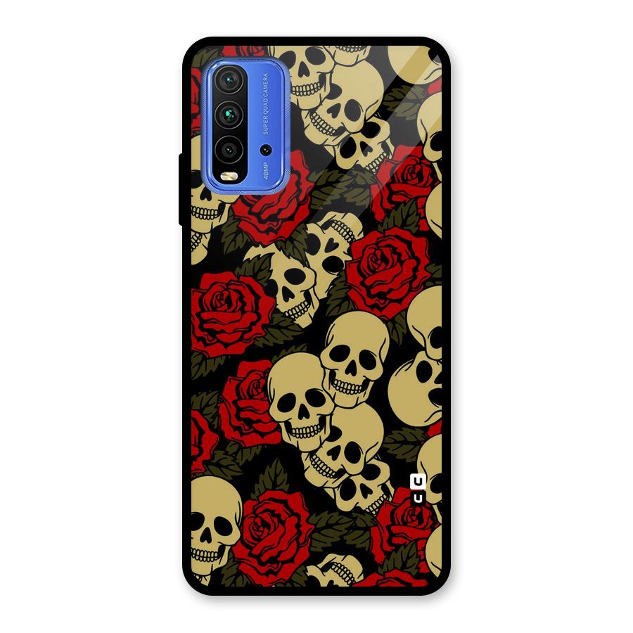 Skulled Roses Glass Back Case for Redmi 9 Power