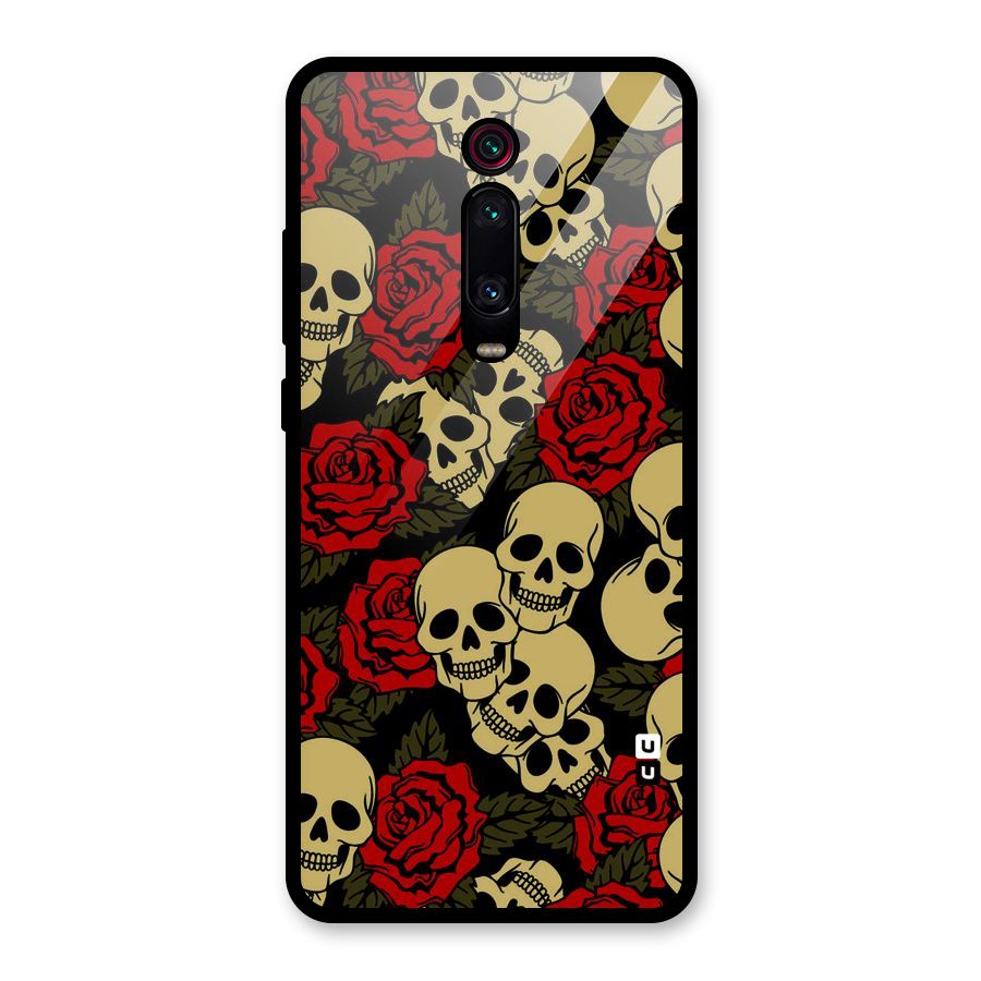 Skulled Roses Glass Back Case for Redmi K20 Pro