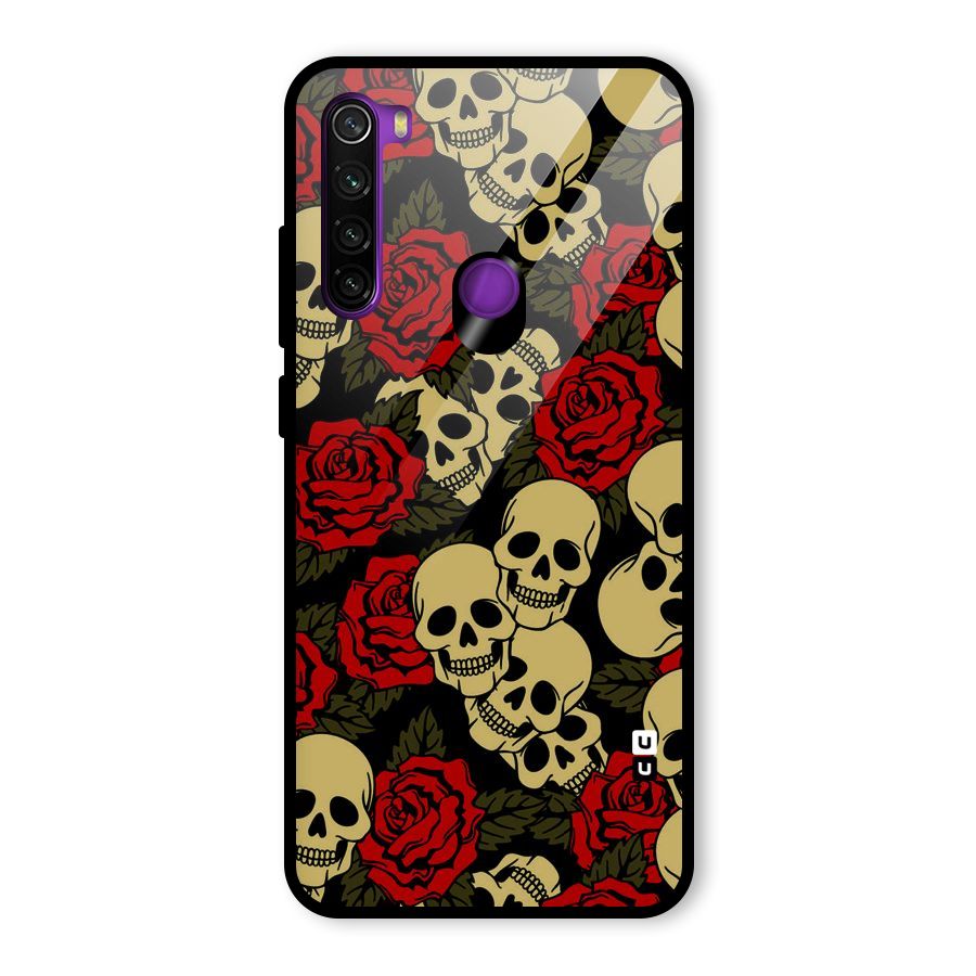 Skulled Roses Glass Back Case for Redmi Note 8