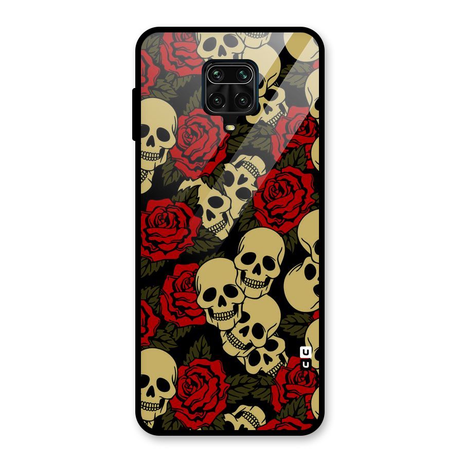 Skulled Roses Glass Back Case for Redmi Note 9 Pro