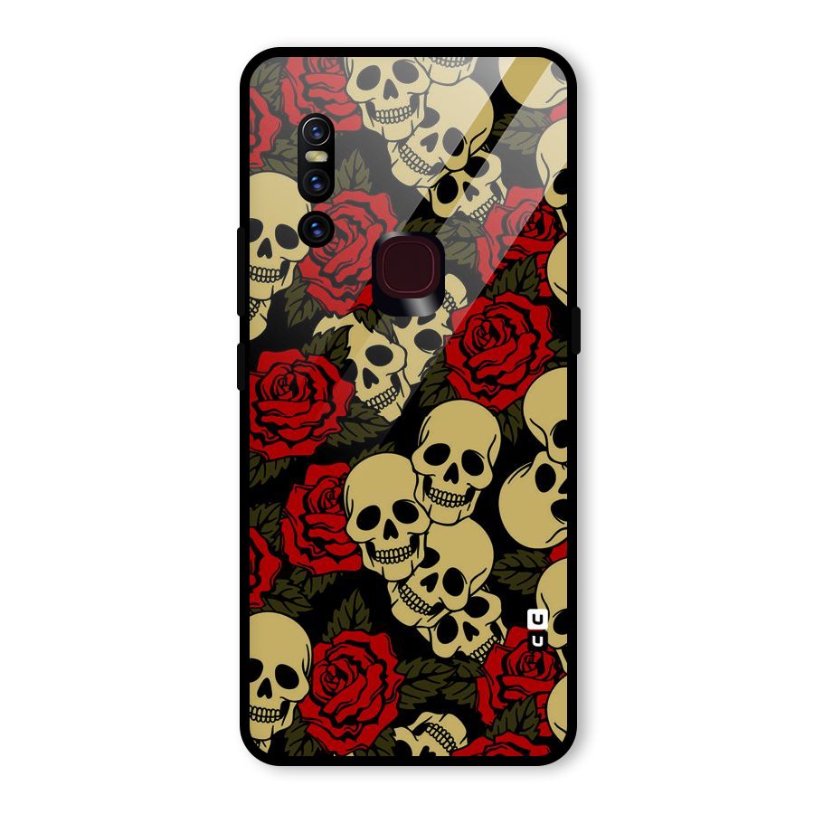 Skulled Roses Glass Back Case for Vivo V15