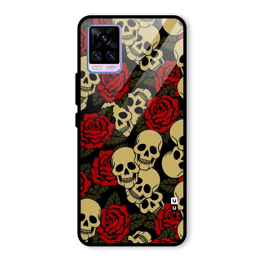 Skulled Roses Glass Back Case for Vivo V20 Pro