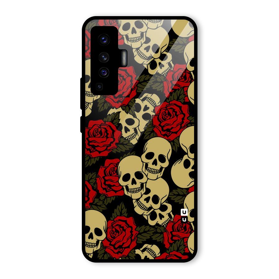 Skulled Roses Glass Back Case for Vivo X50