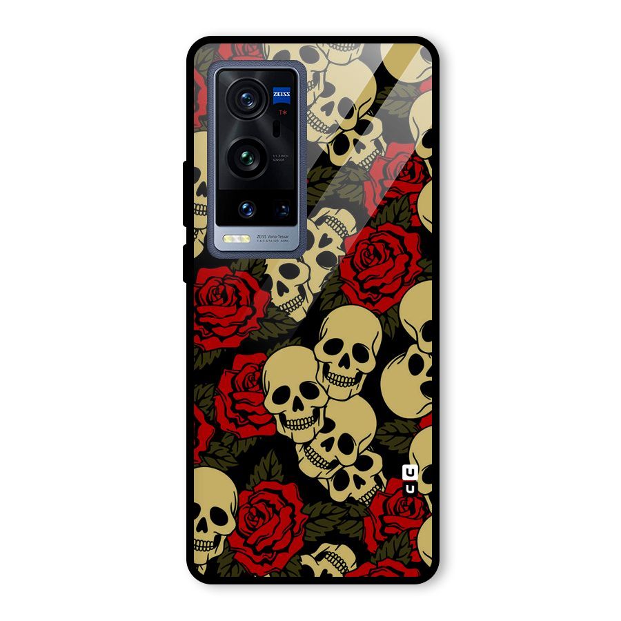 Skulled Roses Glass Back Case for Vivo X60 Pro Plus