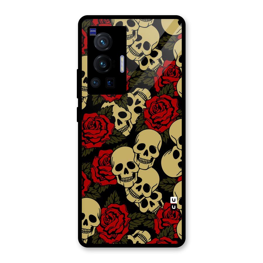 Skulled Roses Glass Back Case for Vivo X70 Pro