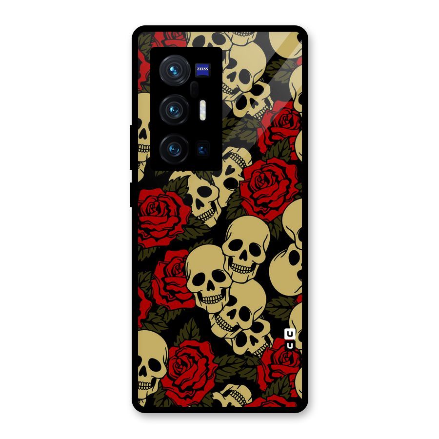 Skulled Roses Glass Back Case for Vivo X70 Pro Plus