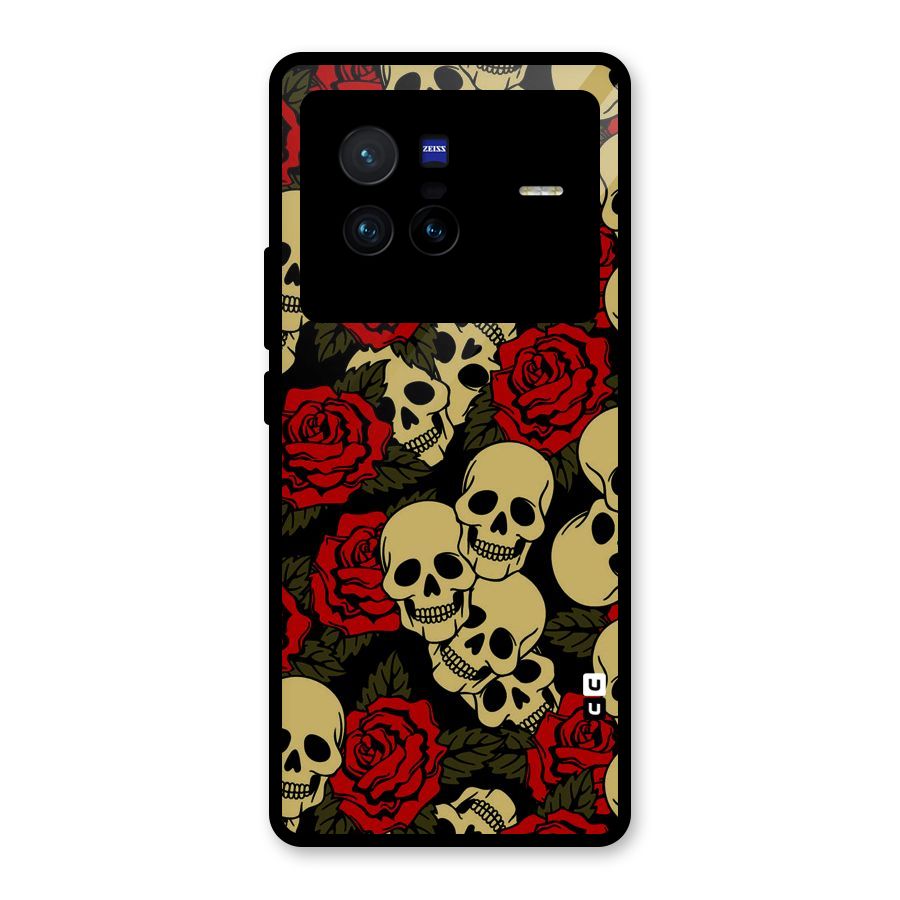 Skulled Roses Glass Back Case for Vivo X80