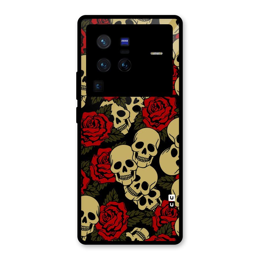 Skulled Roses Glass Back Case for Vivo X80 Pro