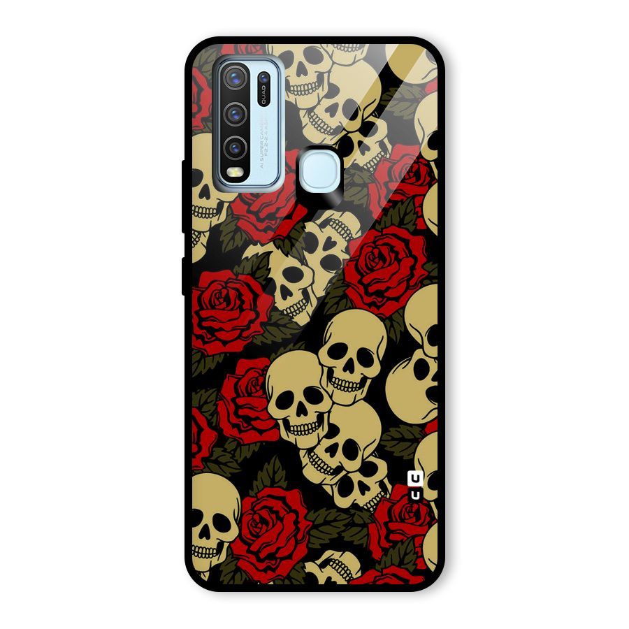 Skulled Roses Glass Back Case for Vivo Y30
