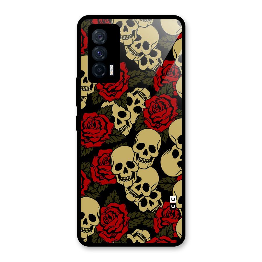 Skulled Roses Glass Back Case for Vivo iQOO 7 5G