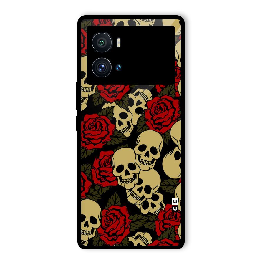 Skulled Roses Glass Back Case for Vivo iQOO 9 Pro