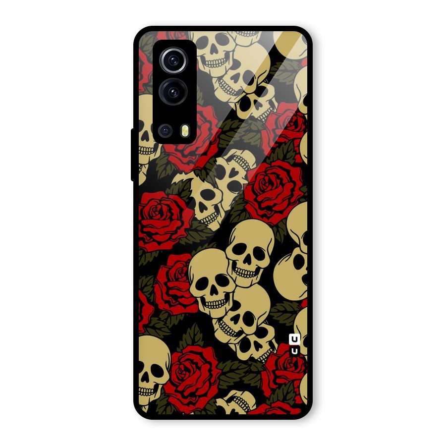 Skulled Roses Glass Back Case for Vivo iQOO Z3