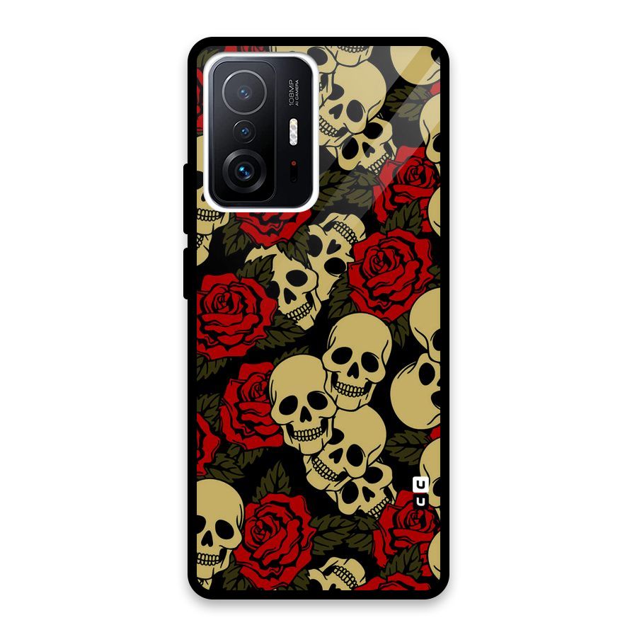 Skulled Roses Glass Back Case for Xiaomi 11T Pro