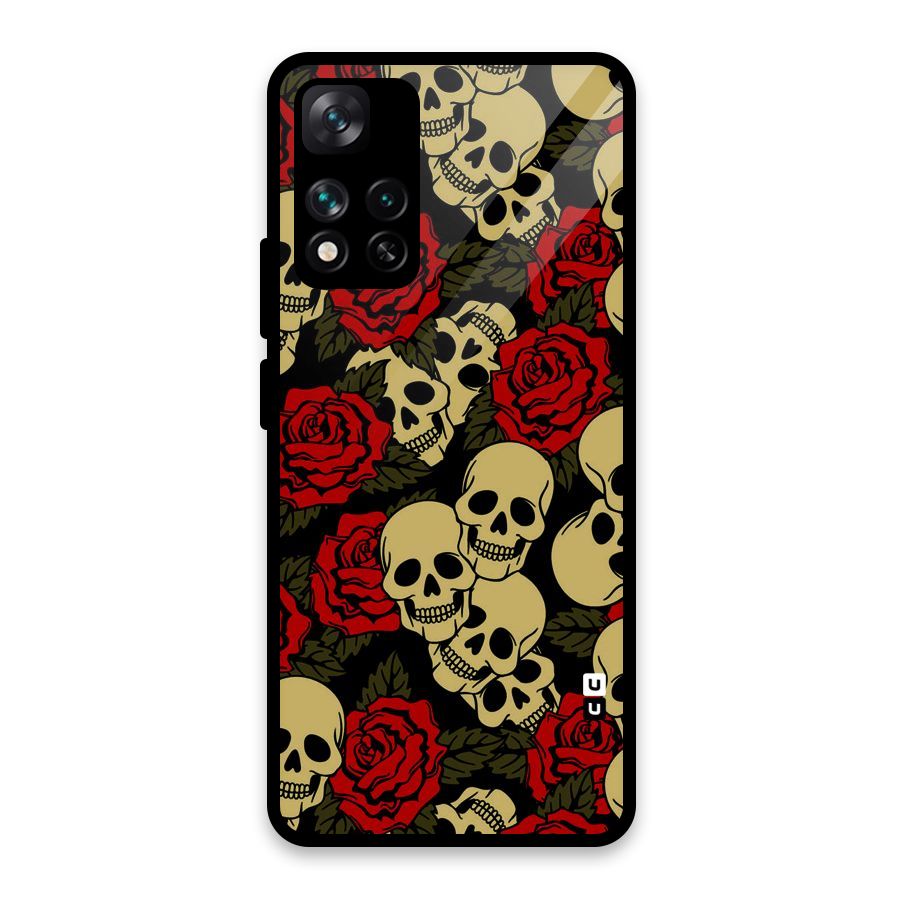 Skulled Roses Glass Back Case for Xiaomi 11i HyperCharge 5G