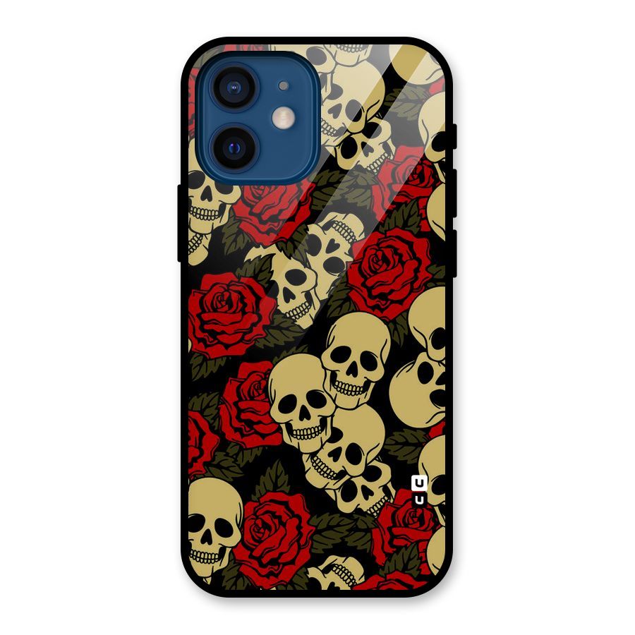 Skulled Roses Glass Back Case for iPhone 12 Mini