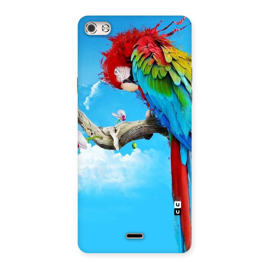 Sky Parrot Back Case for Micromax Canvas Silver 5