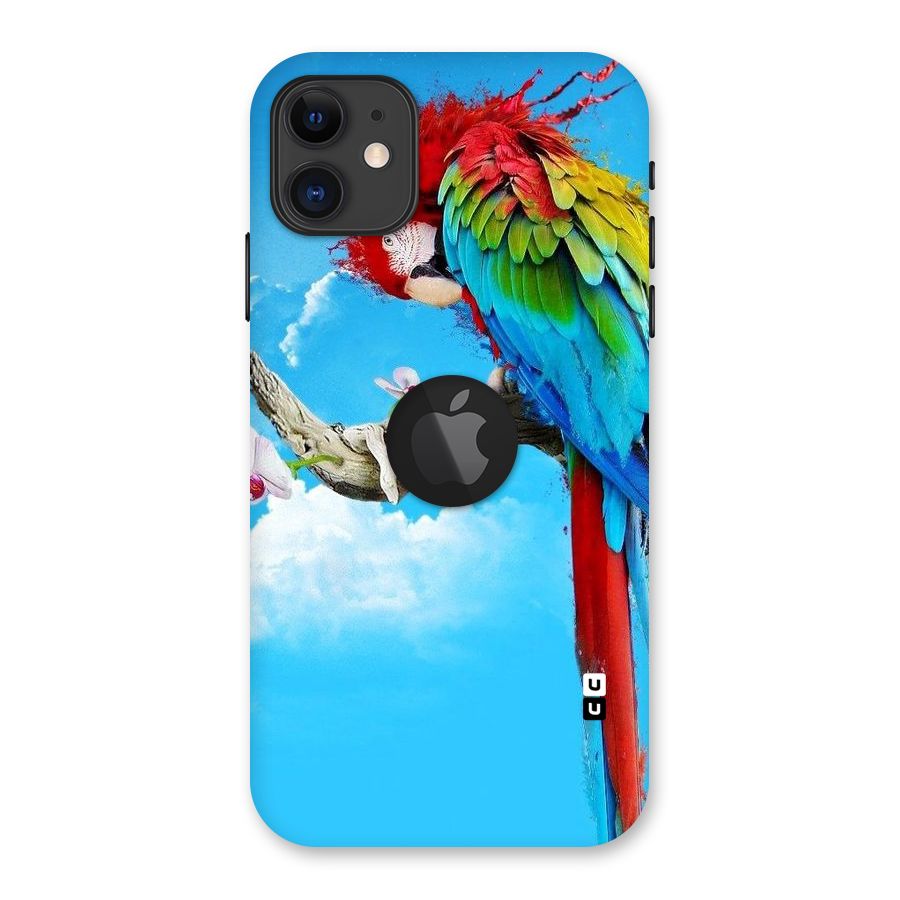 Sky Parrot Back Case for iPhone 11 Logo Cut