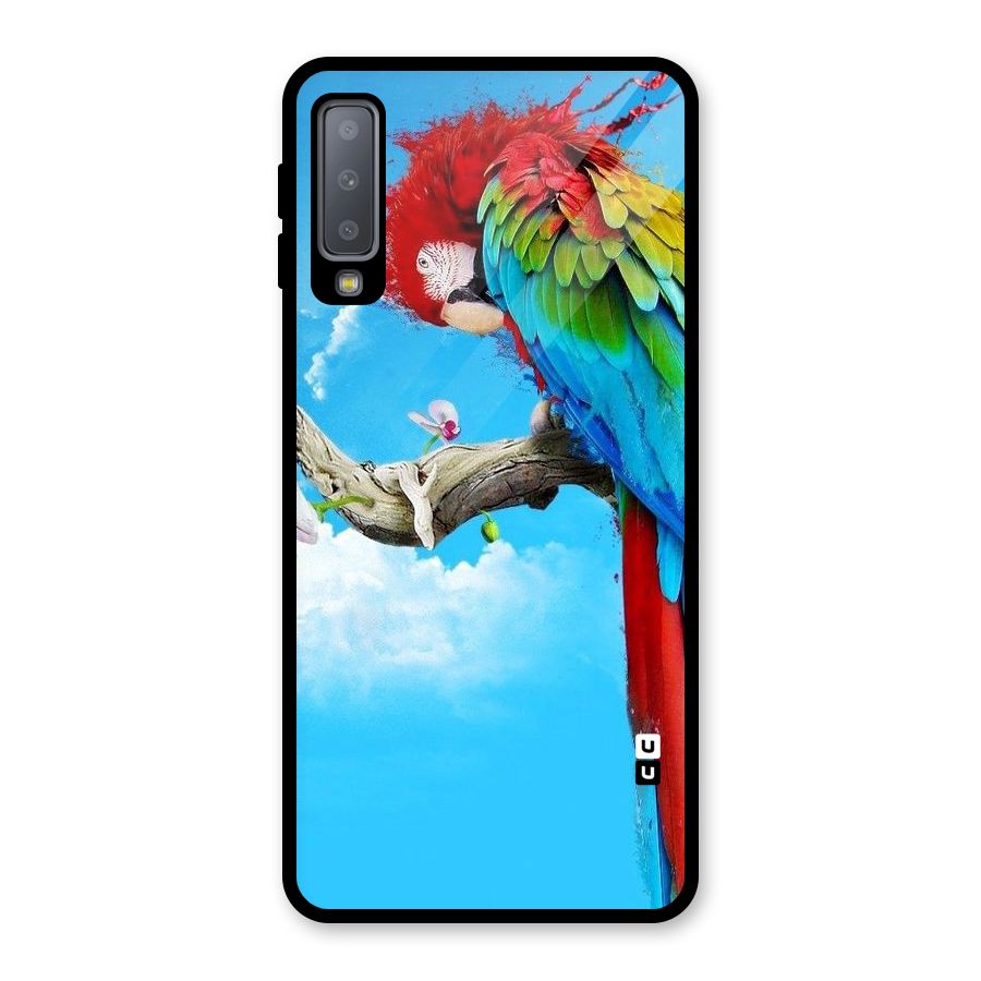 Sky Parrot Glass Back Case for Galaxy A7 (2018)