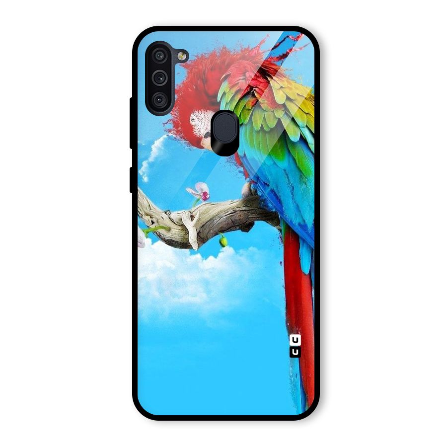 Sky Parrot Glass Back Case for Galaxy M11