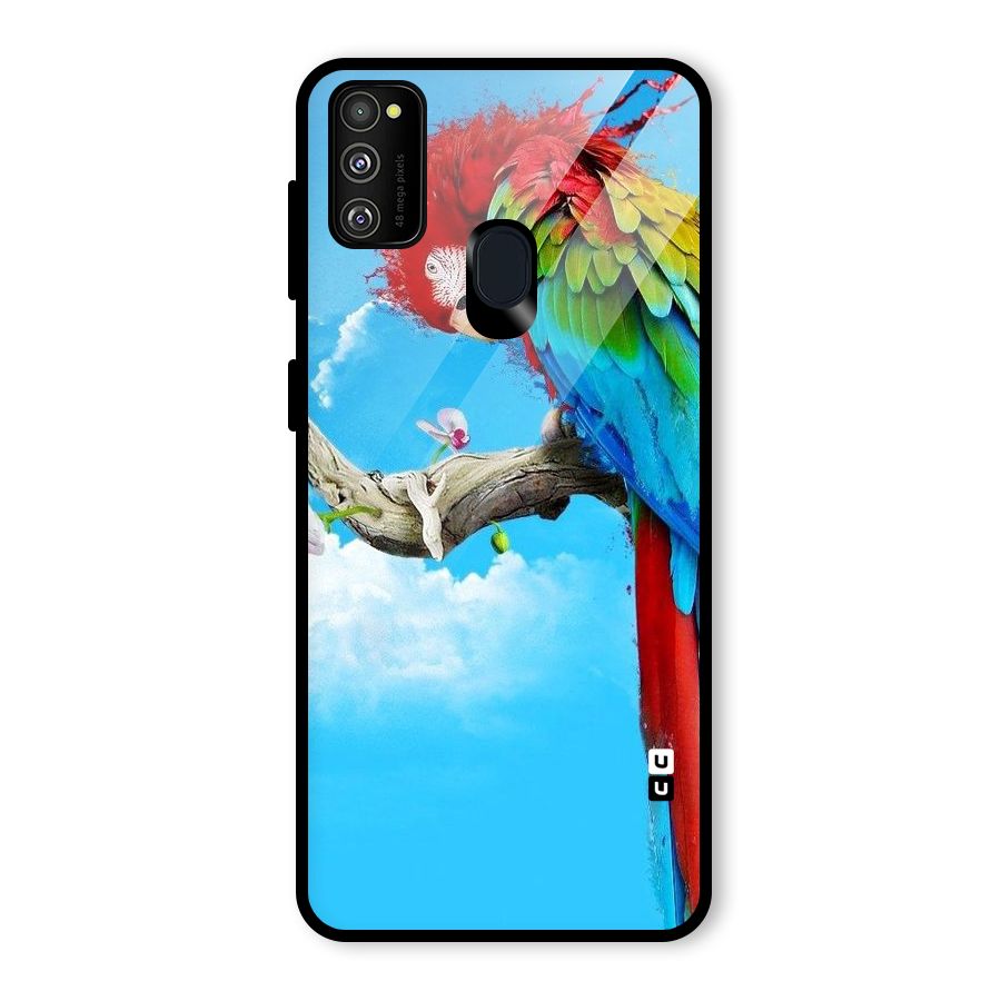 Sky Parrot Glass Back Case for Galaxy M30s