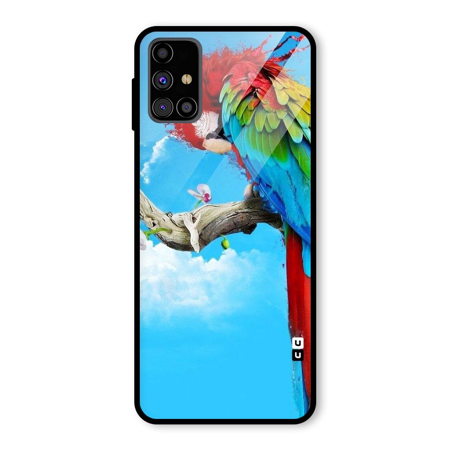 Sky Parrot Glass Back Case for Galaxy M31s