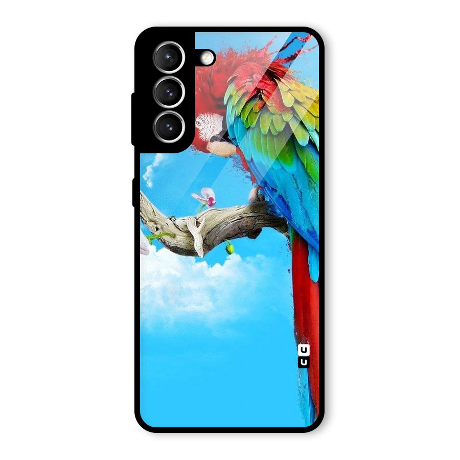 Sky Parrot Glass Back Case for Galaxy S21 5G