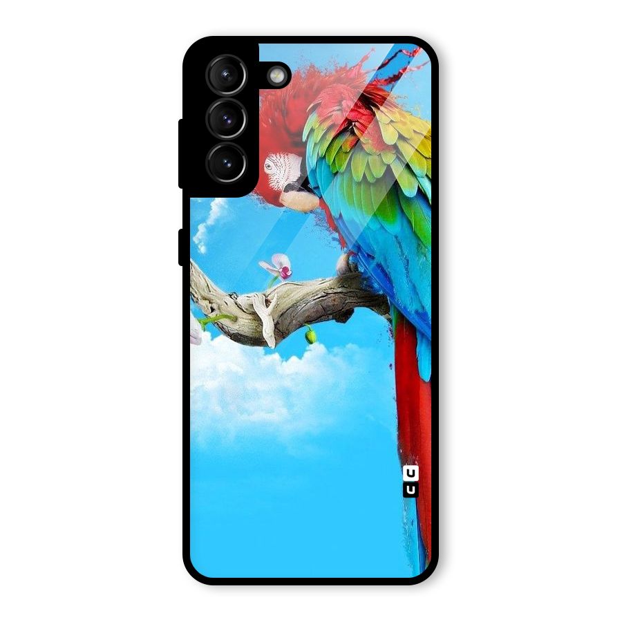 Sky Parrot Glass Back Case for Galaxy S21 Plus