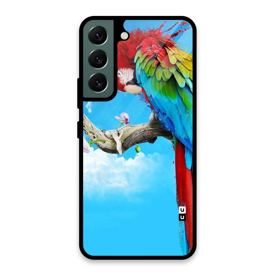 Sky Parrot Glass Back Case for Galaxy S22 5G