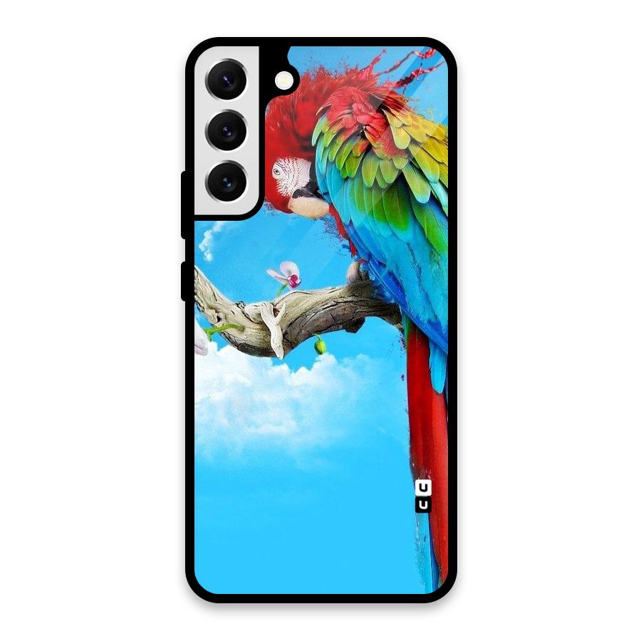 Sky Parrot Glass Back Case for Galaxy S22 Plus 5G
