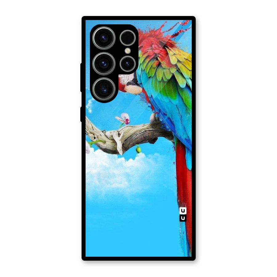 Sky Parrot Glass Back Case for Galaxy S23 Ultra