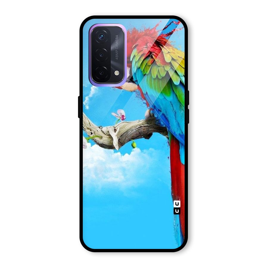 Sky Parrot Glass Back Case for Oppo A74 5G