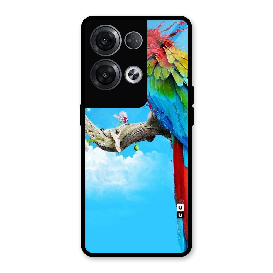 Sky Parrot Glass Back Case for Oppo Reno8 Pro 5G