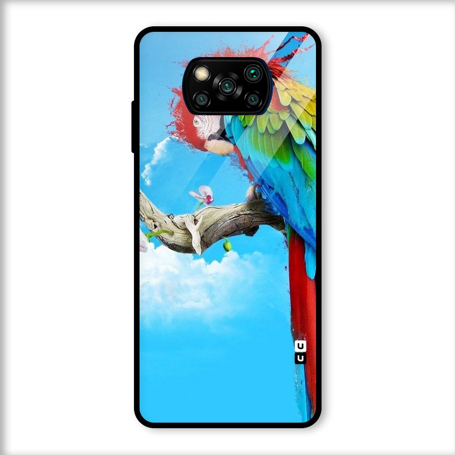 Sky Parrot Glass Back Case for Poco X3