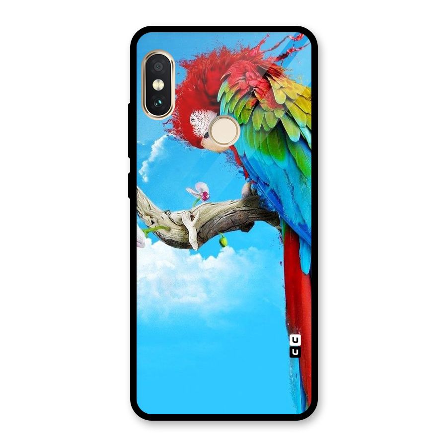 Sky Parrot Glass Back Case for Redmi Note 5 Pro