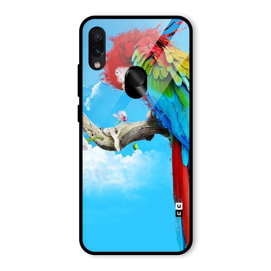 Sky Parrot Glass Back Case for Redmi Note 7 Pro