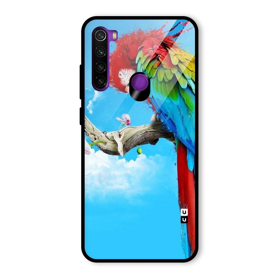 Sky Parrot Glass Back Case for Redmi Note 8