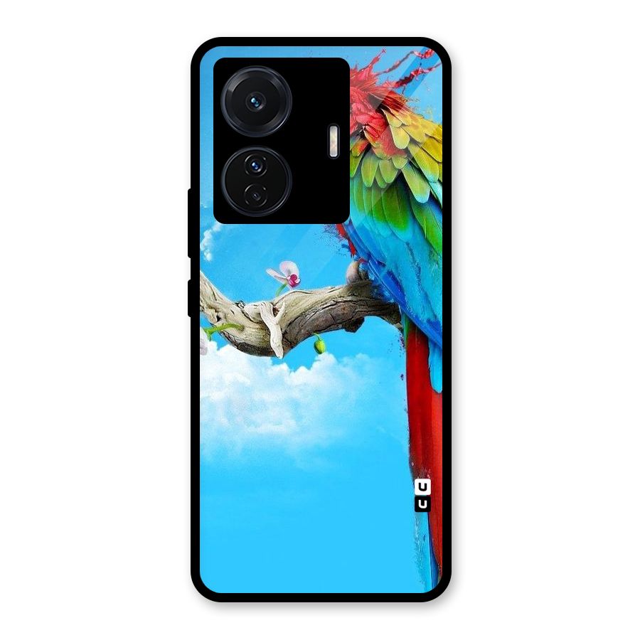 Sky Parrot Glass Back Case for Vivo T1 Pro
