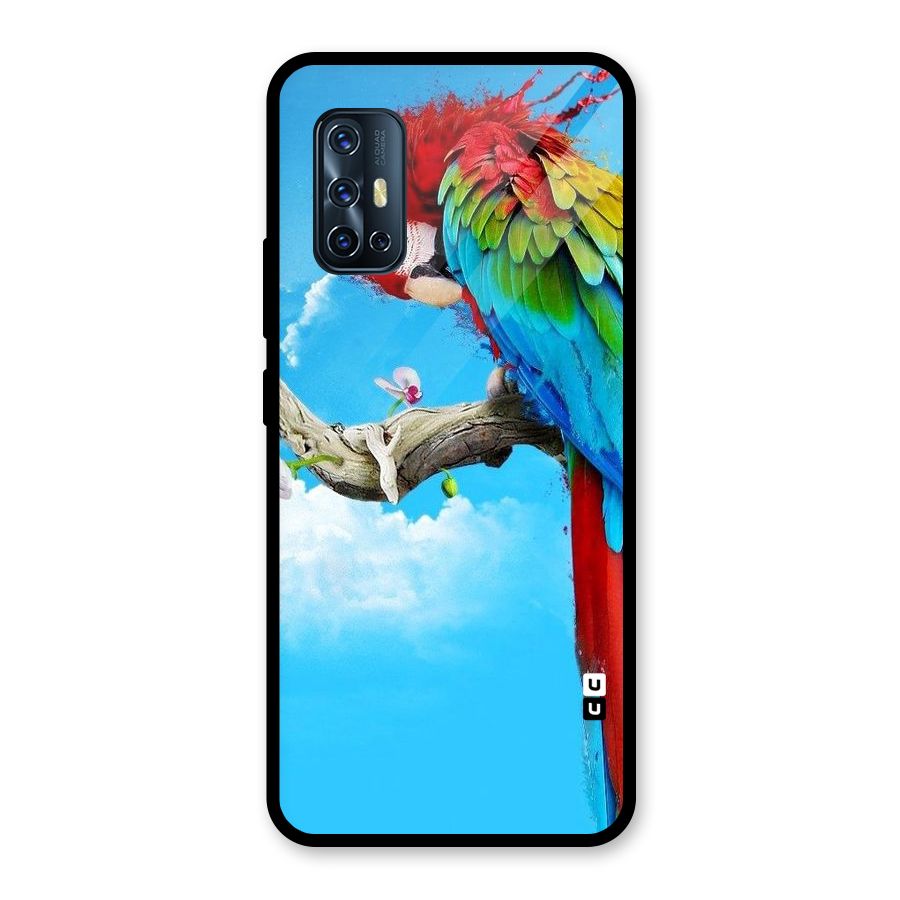 Sky Parrot Glass Back Case for Vivo V17