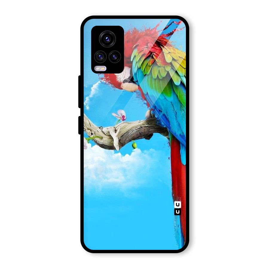 Sky Parrot Glass Back Case for Vivo V20