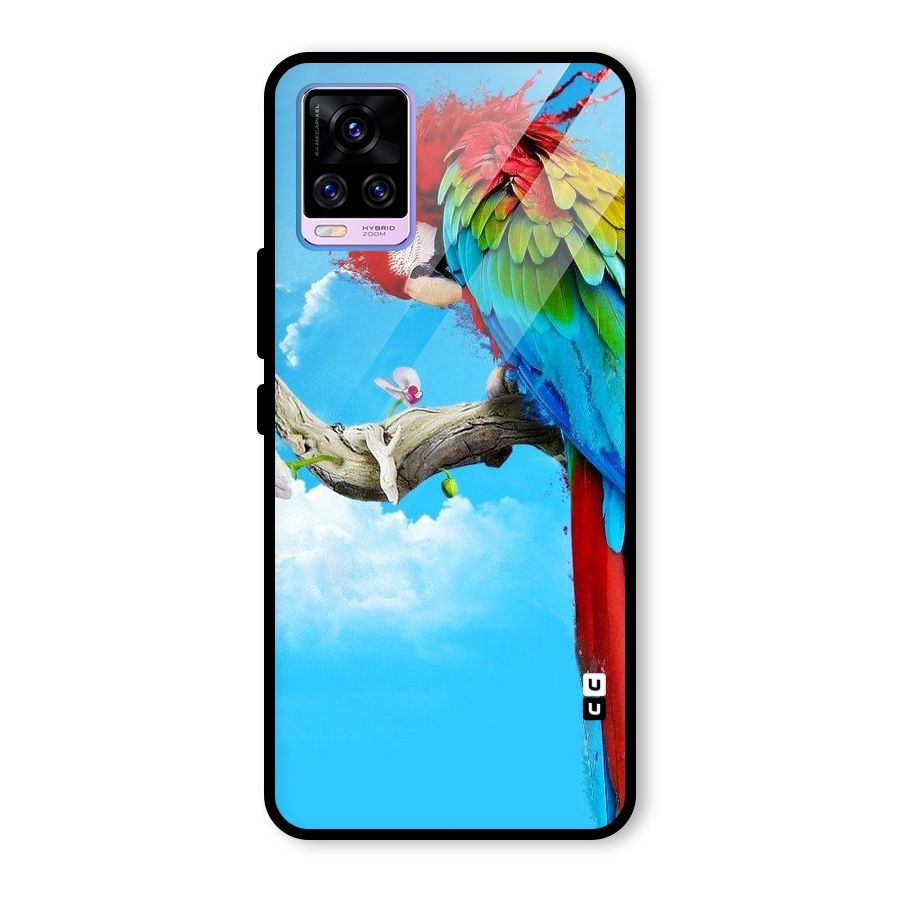 Sky Parrot Glass Back Case for Vivo V20 Pro