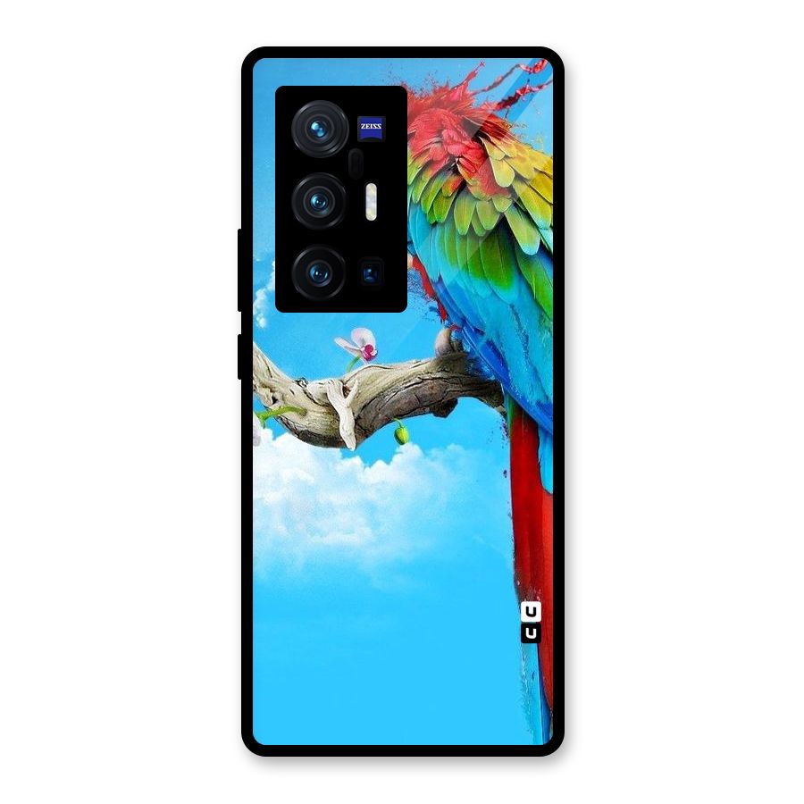 Sky Parrot Glass Back Case for Vivo X70 Pro Plus