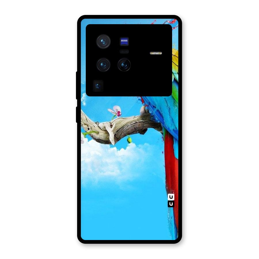 Sky Parrot Glass Back Case for Vivo X80 Pro