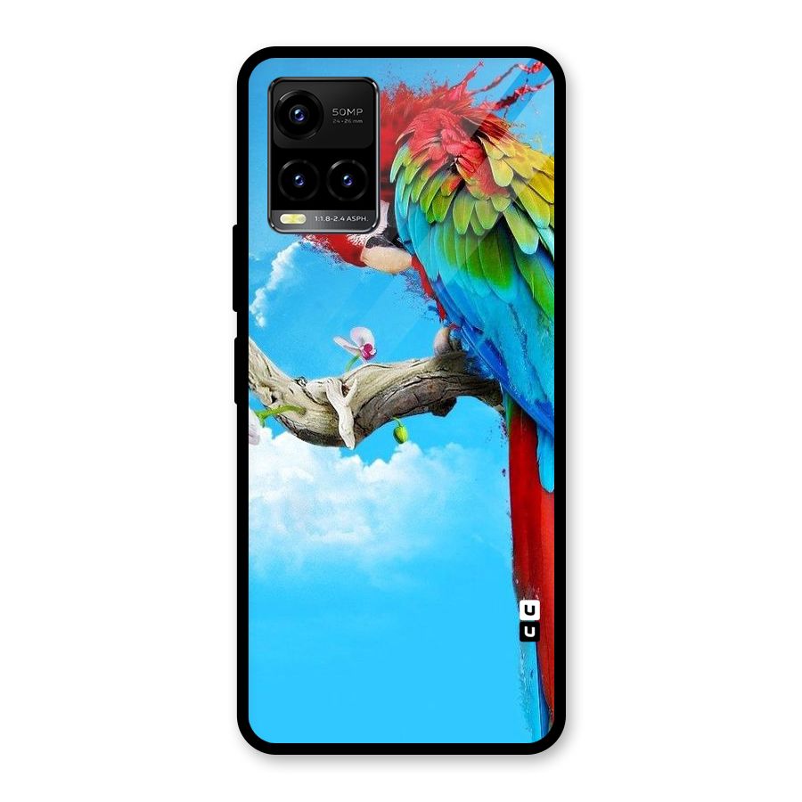 Sky Parrot Glass Back Case for Vivo Y21T