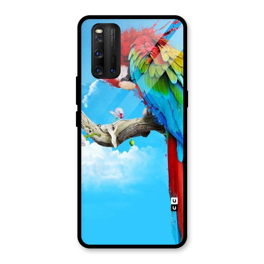 Sky Parrot Glass Back Case for Vivo iQOO 3