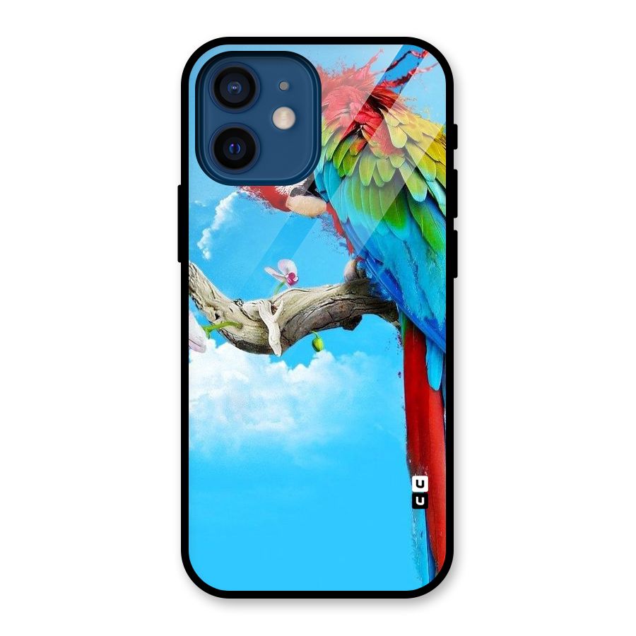 Sky Parrot Glass Back Case for iPhone 12 Mini