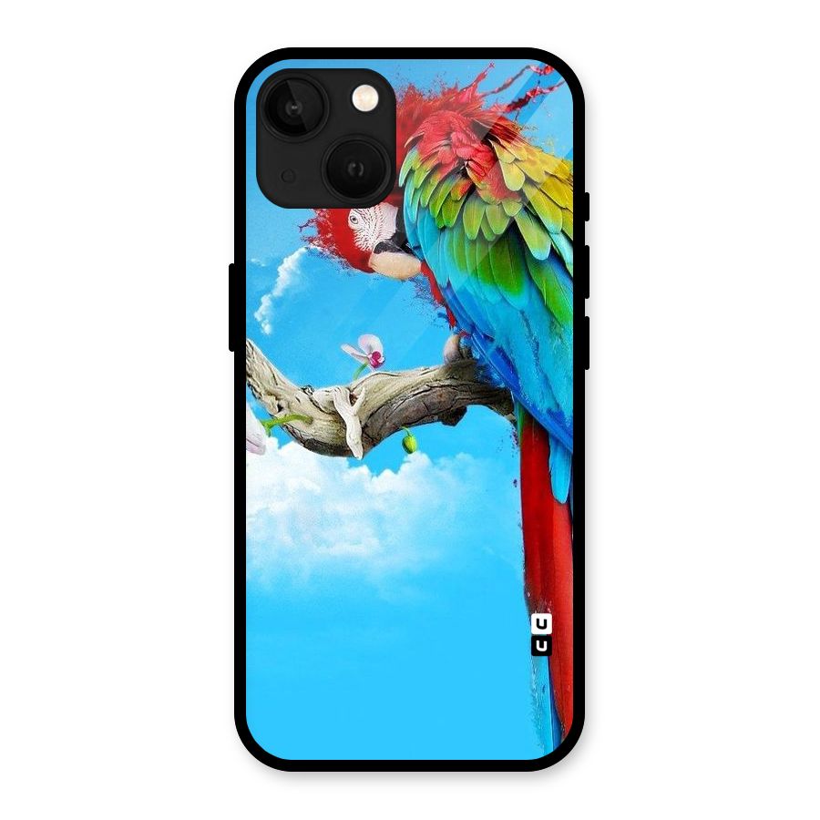 Sky Parrot Glass Back Case for iPhone 13
