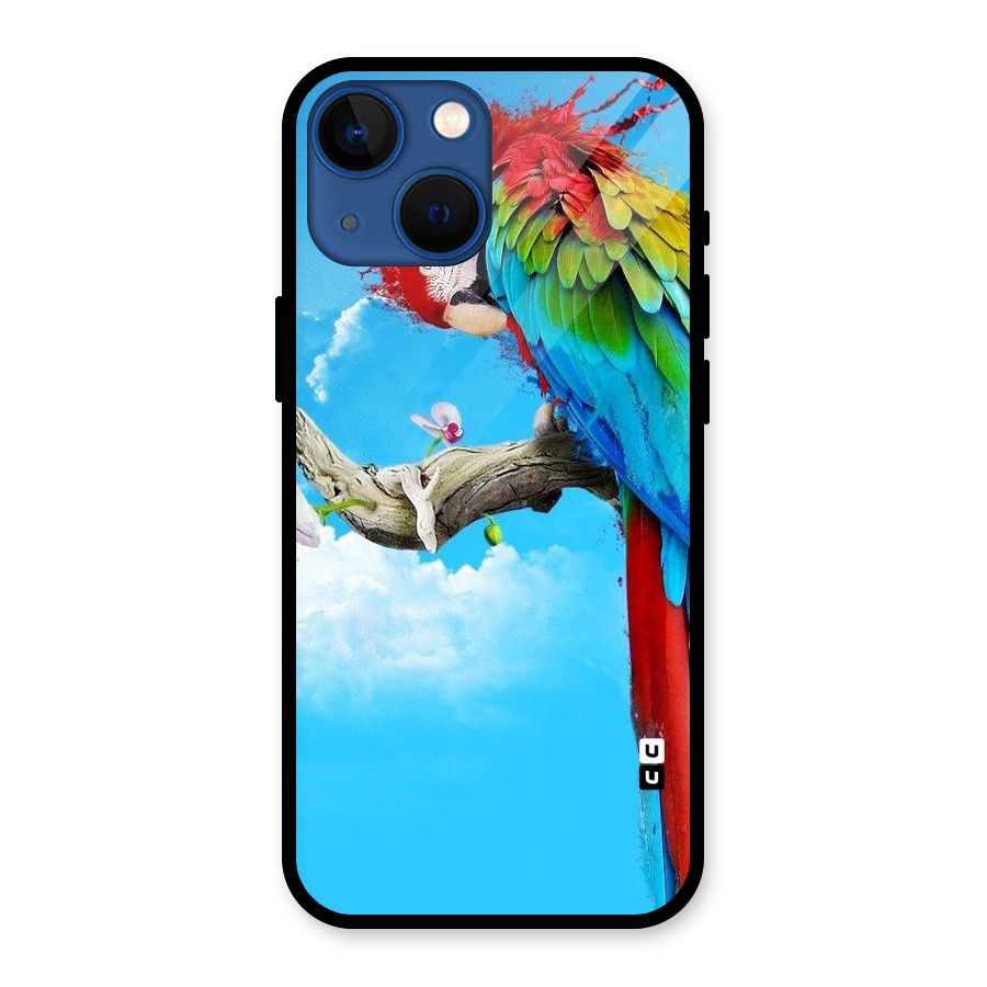 Sky Parrot Glass Back Case for iPhone 13 Mini