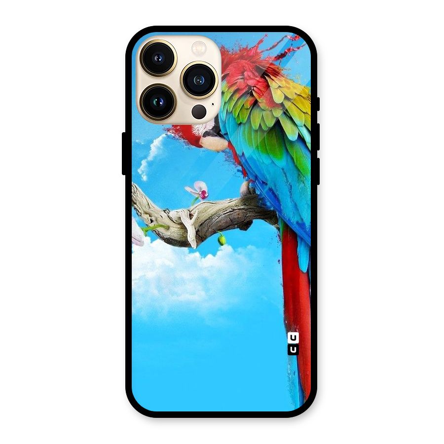 Sky Parrot Glass Back Case for iPhone 13 Pro Max
