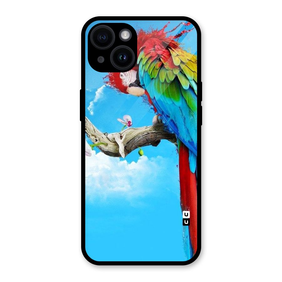 Sky Parrot Glass Back Case for iPhone 14